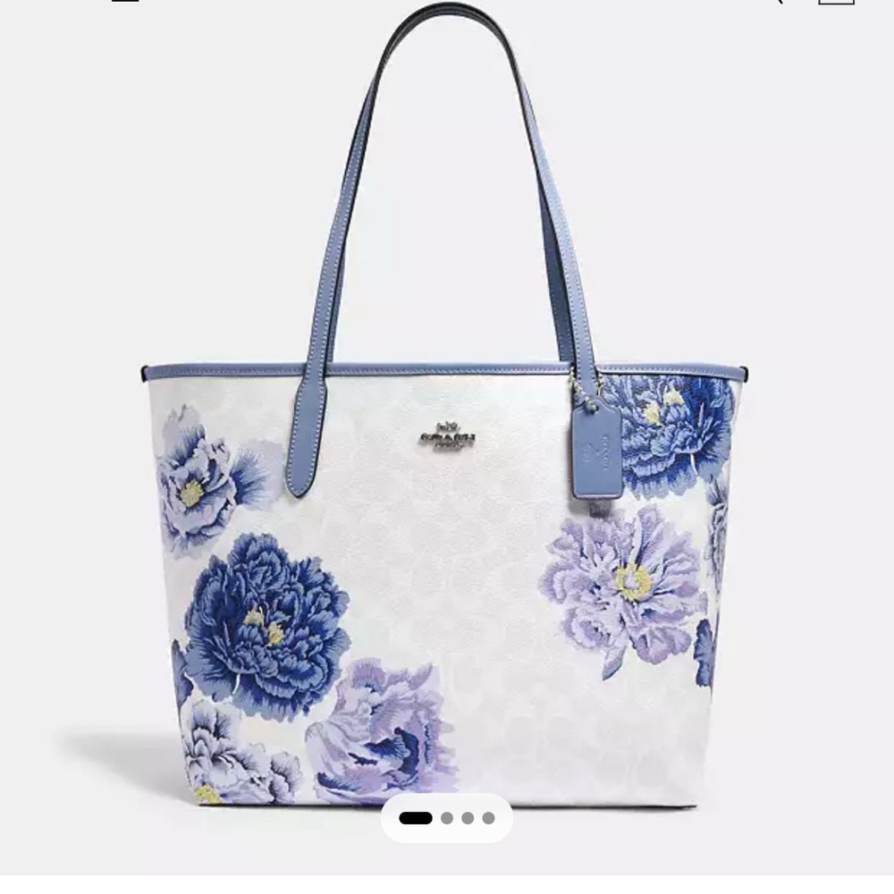 Coach City Tote Bag in Signature Canvas with Kaffe Fasset Print
